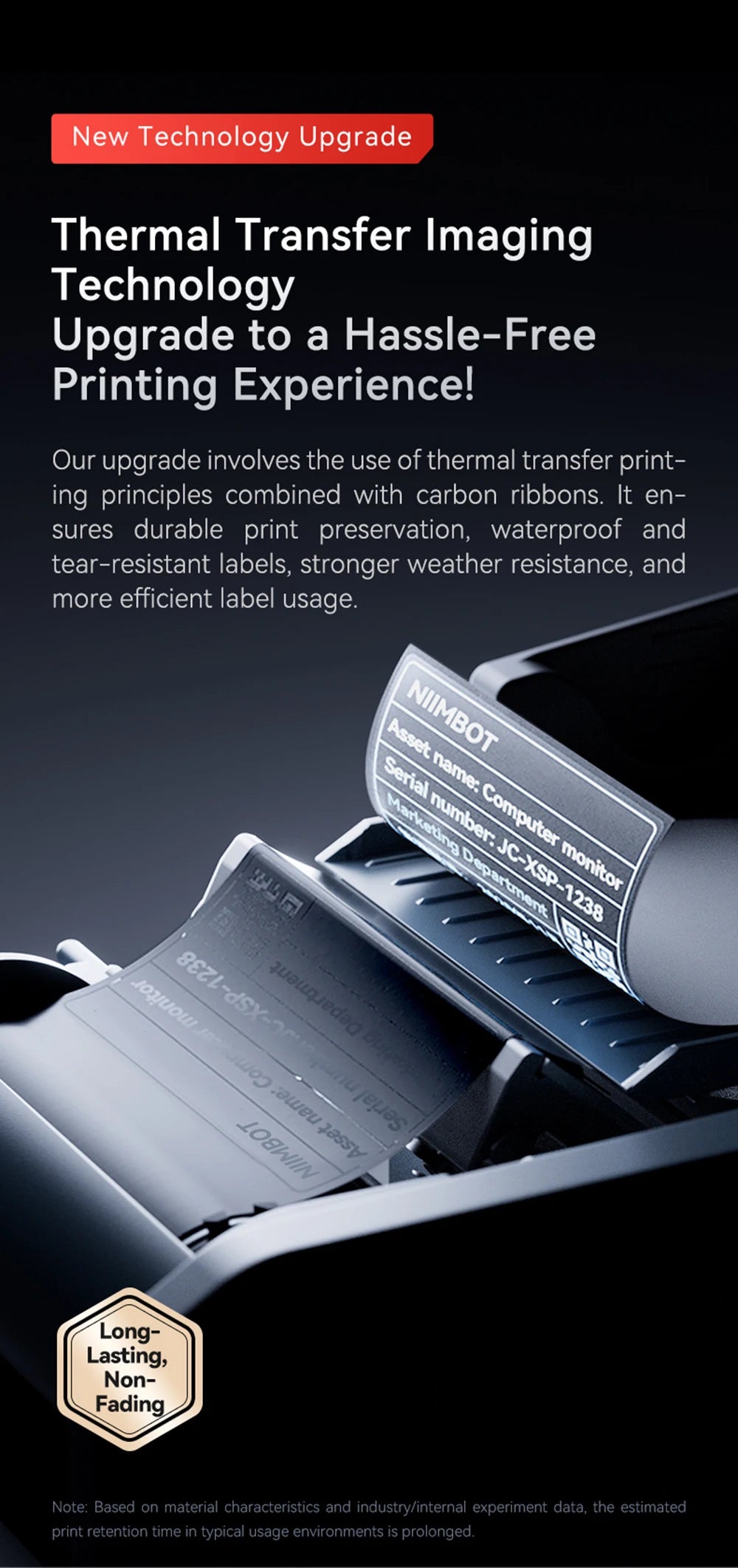 Niimbot M2 Thermal Transfer Label Printer 300 DPI High Definition Wireless 20-50 mm Print Width Label Maker Support Phone/PC