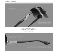 KINGSEVEN Fashion Sunglasses Men Polarized UV400 Glasses Women Square Large Half Frame Male Female Fishing Driving Eyewear