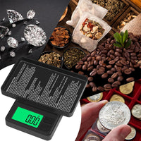 Precision Pocket Scale 1000g X 0.1g - Digital Gram Food Jewelry Ounces/Grains Scale with Backlit LCD - Mini Scale for Travel