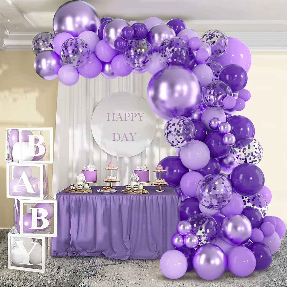 Purple Balloons Garland Arch Kit Latex Ballon Wedding Birthday Party Decoration Kids Adult Wedding Baby Shower Decor Ballons