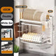 Wall-Mounted Kitchen Dish Rack Multifunctional Kitchen Organizer with Drainboard Cutlery Storage Holder Dinnerware Drainer