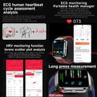 New Nursing Grade Air Pump Airbag Accurate Measure ECG Uric acid Smart Watches Men Blood Pressure Fitness Sport Smart Watch Man