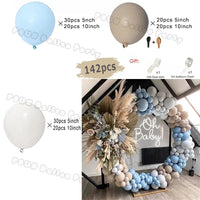 Macaron Dusty Blue Balloon Garland Arch Kit Happy Birthday Party Decoration Kids Boy Baby Shower Ballons Wedding Party Supplies