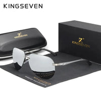 KINGSEVEN Fashion Pilot Rimless Sunglasses Men  Aluminum Polarized Large Frame Glasses Women Casual Driving Outdoor Eyewear