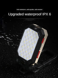 Multi-function Work Light Floodlight Glare Flashlight Built-in Battery Magnetic Suction Power Display Car Repair Emergency Lamps