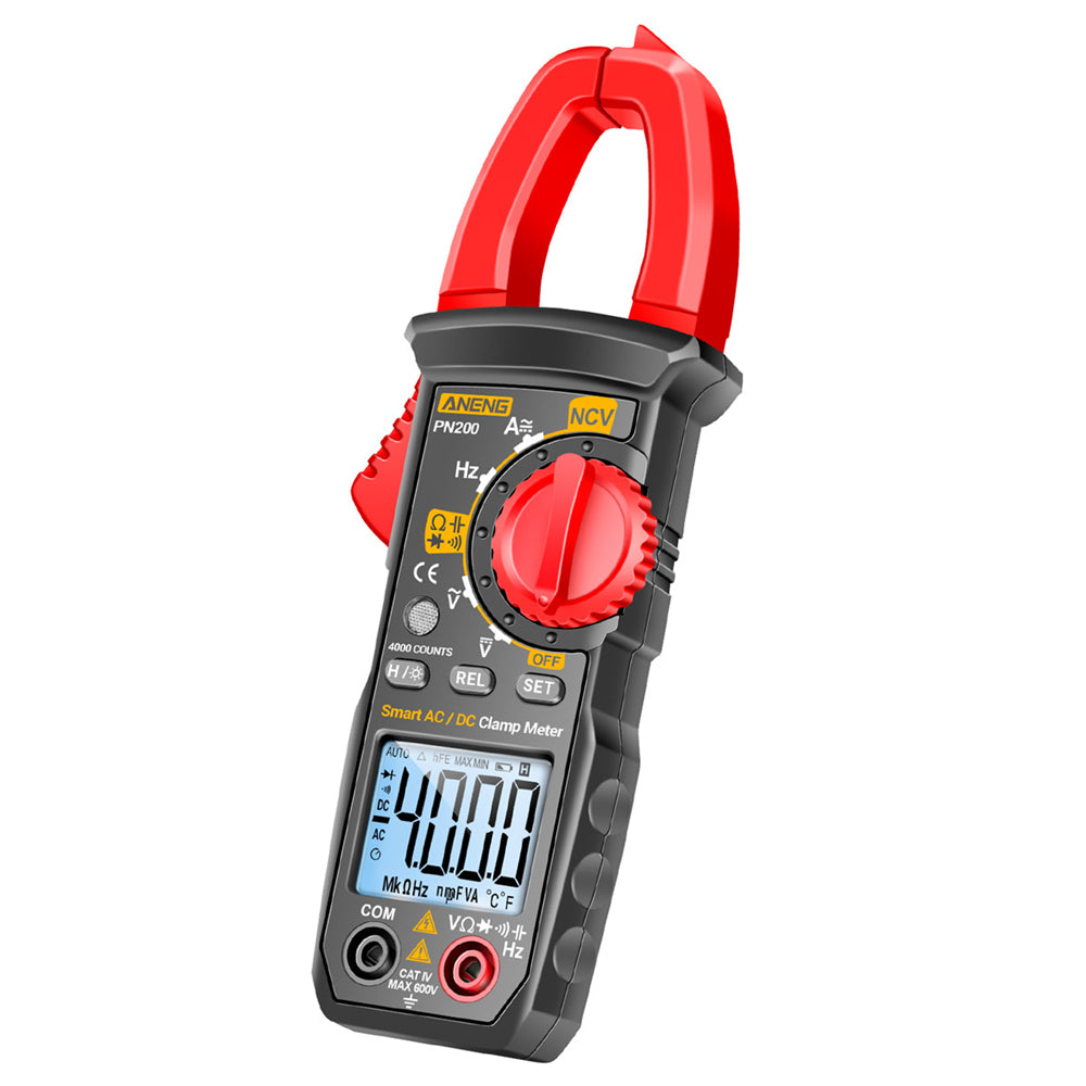 PN200 AC DC 0-600A Multimeter 4000 Counting Electrician Multi-FunctionDigital Clamp Meter Capacitance Resistance Current Tester