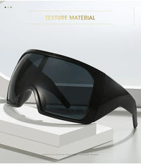 Oversized Punk Shield Sunglasses Women Men Big Frame 2025 Luxury Brand Steampunk Mask Sun Glasses For Ladies Sports Goggle UV400