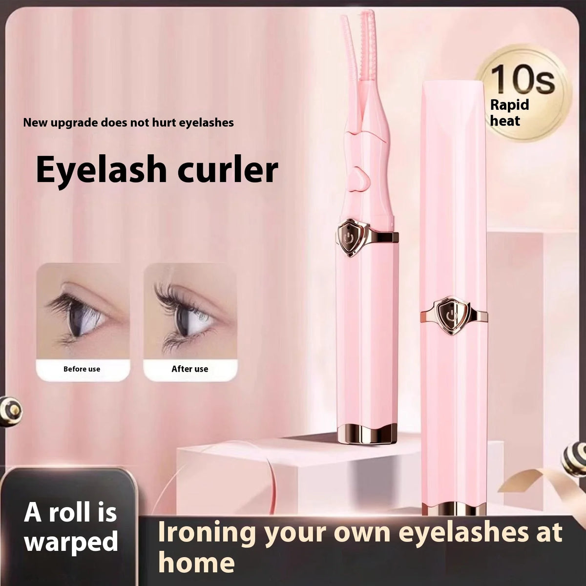 Portable 3 Temperature Mode Heated Eyelashes Curling Tool Electronic USB Natural Fake Eye Lash Curler Beauty Supplies