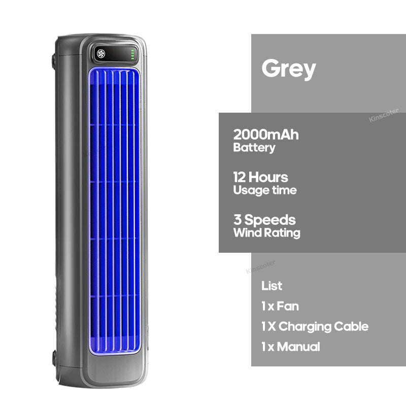 Newest Wall Mounted Air Conditioning Fan Silent Household Rechargeable Tower Fan Vertical Desktop Air Cooler  for Bedroom Living