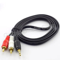 1.5M 3M 5M 10M 3.5mm Plug Jack Connector to 2 RCA Male Music Stereo Adapter Cable Audio AUX Line for Phones TV Sound Speakers