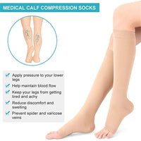 1 Pairs S-XXL Compression Socks Medical Prevent Varicose Veins Toeless Support Hose for Women Men