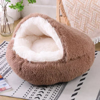 winter dog Plush Round Bed Pet Mattress Warm Soft Comfortable Basket Cat Dog Sleeping Bag Nest for Small Dogs Medium dogs cat