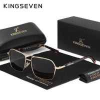 KINGSEVEN 2024 Polarized Sunglassesfor Men Alloy frame Outdoor Driving Eyewear Anti-Glare Mirror Lens Business Men