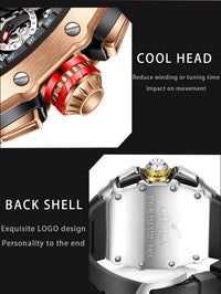 Luxury Brand Tonneau Watch for Men Classic Stainless Steel Chronograph Quartz Watches Fashion Sport Waterproof Reloj Hombre Gift