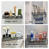 1/2Pcs No Punch Spice Rack Wall Mounted Kitchen Spice Organizer with Hook Rod Seasoning Rack Spice Shelf Bathroom Kitchen Shelf