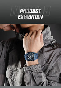 NAVIFORCE Fashion Men Watch Quartz Chronograph  Clock 3ATM Waterproof Silicone Band Sports Casual Date Display Male Wristwatches