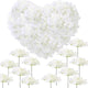 100 Pcs Hydrangea Artificial Flowers Silk Hydrangeas Flower Heads with Stems Fake Hydrangea Bouquet for Wedding DIY Floral Decor