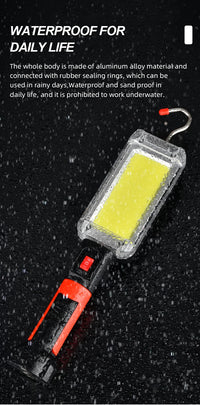 Led Work Light COB Floodlight 8000LM Rechargeable Lamp Use 2*18650 Battery Led Portable Magnetic Light Hook Clip Waterproof