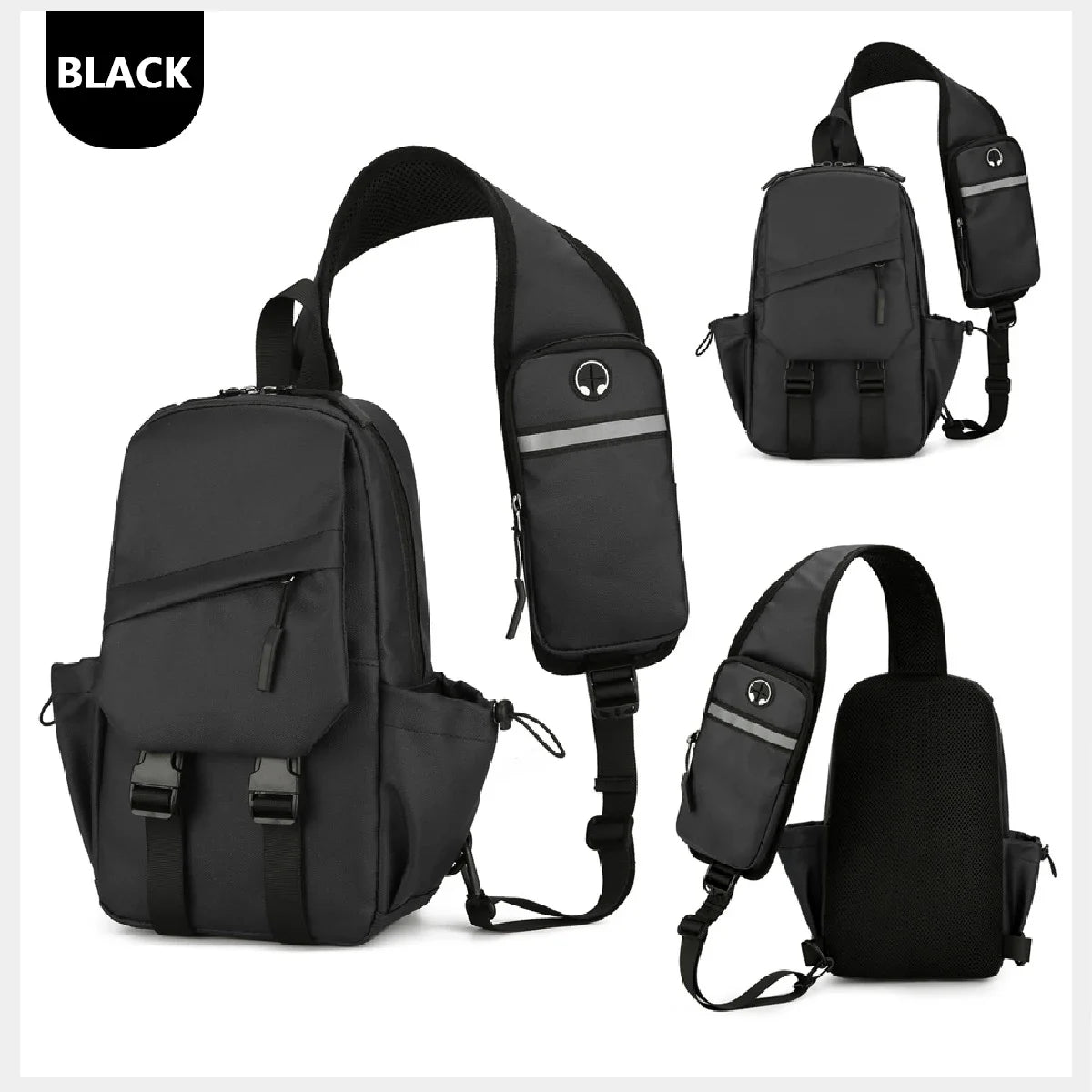 Men's essential chest bag, motorcycle, outdoor hiking, camping, fishing, leisure single shoulder sling bag