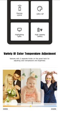 Photo Studio LED 2700k-5700k Video Fill Lamp Light Panel Photography Lighting With Tripod Stand Long Arm EU Plug For Live Stream