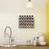Kitchen Spice Rack 4 Tier Spice Organizer Carbon Steel Wall Shelf without Spice Jars for Cabinet Kitchen Pantry Organizer Shelf