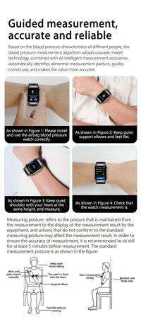 New Nursing Grade Air Pump Airbag Accurate Measure ECG Uric acid Smart Watches Men Blood Pressure Fitness Sport Smart Watch Man