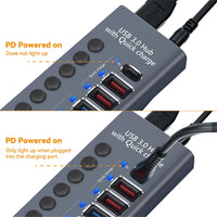MZX 10 7 4 Port USB Hub 3.0 Aluminum A 3 0 Multi-hub Splitter Concentrator Dock Multiple Extensor Switch Adapter Docking Station