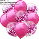 10/14pcs Mix Pink Rose Balloons Heart Star RoseGold Confetti Balloon Birthday Party Decorate Kids Adult Air Balls Wedding Globos