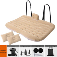 1 Set Universal Car Travel Inflatable Bed 80x130cm Auto Back Seat Trunk Mattress Air Bed Pillow For Travel Camping Family Outing