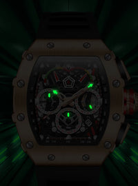 Luxury Brand Tonneau Watch for Men Classic Stainless Steel Chronograph Quartz Watches Fashion Sport Waterproof Reloj Hombre Gift