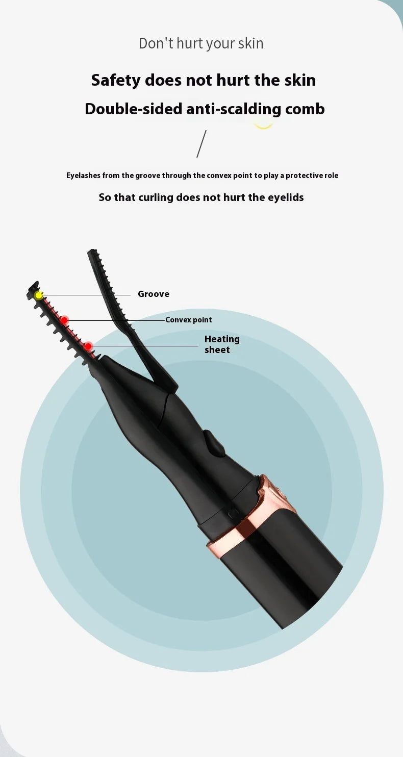 Portable 3 Temperature Mode Heated Eyelashes Curling Tool Electronic USB Natural Fake Eye Lash Curler Beauty Supplies