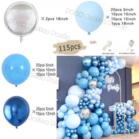 Macaron Dusty Blue Balloon Garland Arch Kit Happy Birthday Party Decoration Kids Boy Baby Shower Ballons Wedding Party Supplies