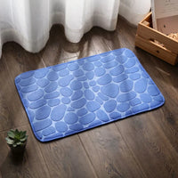 Memory Foam Embossed Velvet Carpet Bathroom Living Room Non-Slip Mat Cobblestone Floor Mat