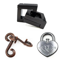 Metal Puzzle Brain Teaser 3PCS Set Casse Tete Difficile Rompecabezas IQ Test Mind Games Toys For Kids Adults Juegos De Ingenio