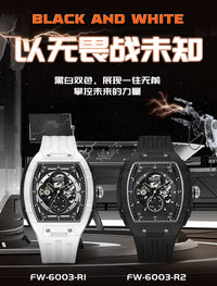 Mark Fairwhale 6003 Automatic Movement Mens Watch New Tonneau Light Case Luminous Waterproof Mechanical Watches for Men Gift BOX