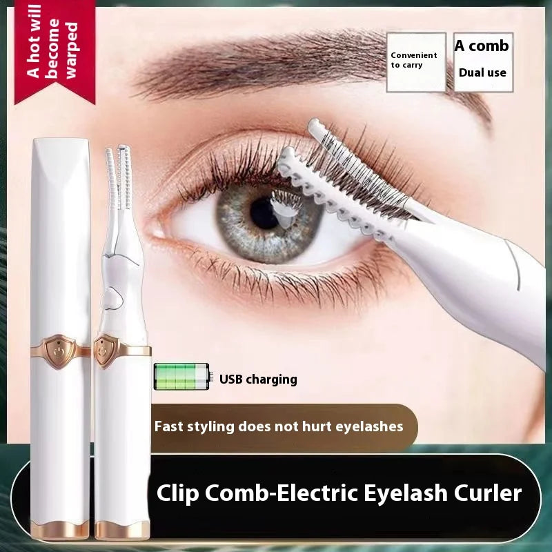 Portable 3 Temperature Mode Heated Eyelashes Curling Tool Electronic USB Natural Fake Eye Lash Curler Beauty Supplies