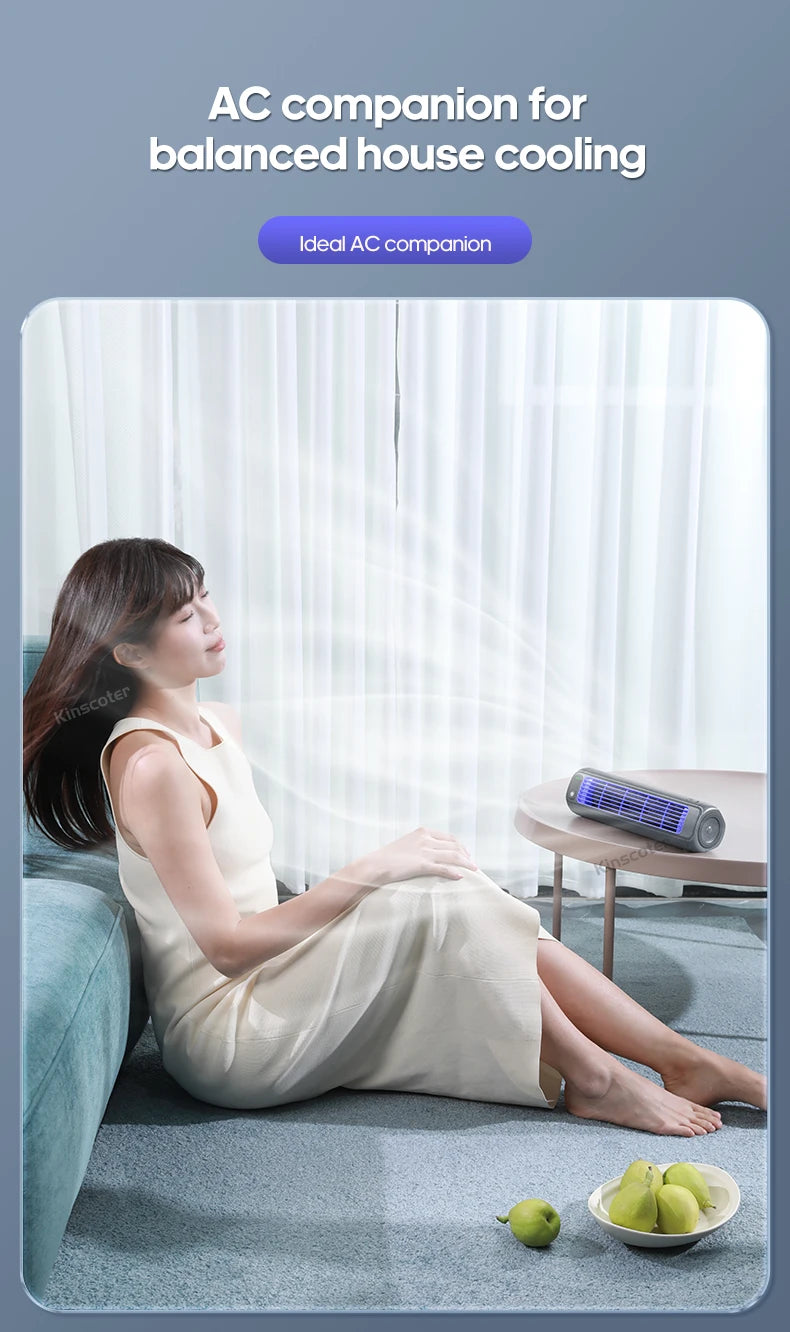 Newest Wall Mounted Air Conditioning Fan Silent Household Rechargeable Tower Fan Vertical Desktop Air Cooler  for Bedroom Living