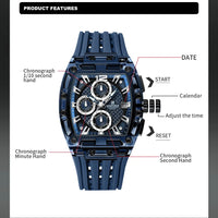NAVIFORCE Fashion Men Watch Quartz Chronograph  Clock 3ATM Waterproof Silicone Band Sports Casual Date Display Male Wristwatches