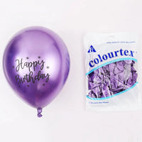 10/20pcs 12inch Happy Birthday Printed Pattern Metallic Ballons Helium Latex Balloon Chrome Metal Globos Birthday Party Decorati