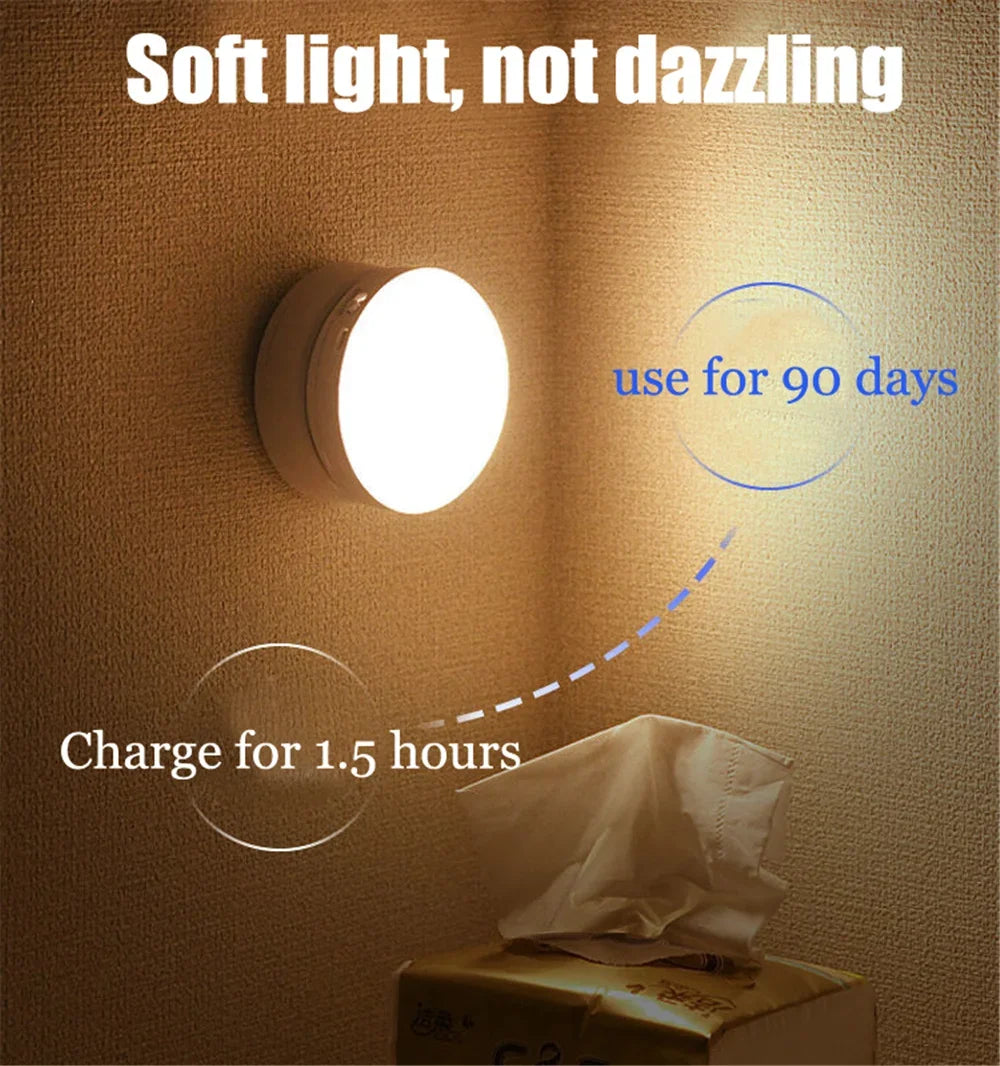 LED Night Light USB Charging Intelligent Human Induction For Bedside Cabinet Home Wardrobe Lighting Motion Sensor Light led Lamp