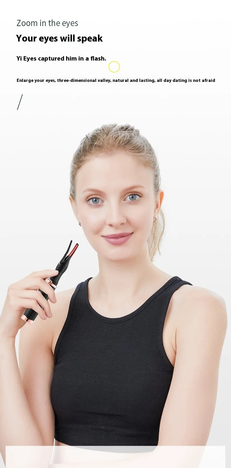 Portable 3 Temperature Mode Heated Eyelashes Curling Tool Electronic USB Natural Fake Eye Lash Curler Beauty Supplies