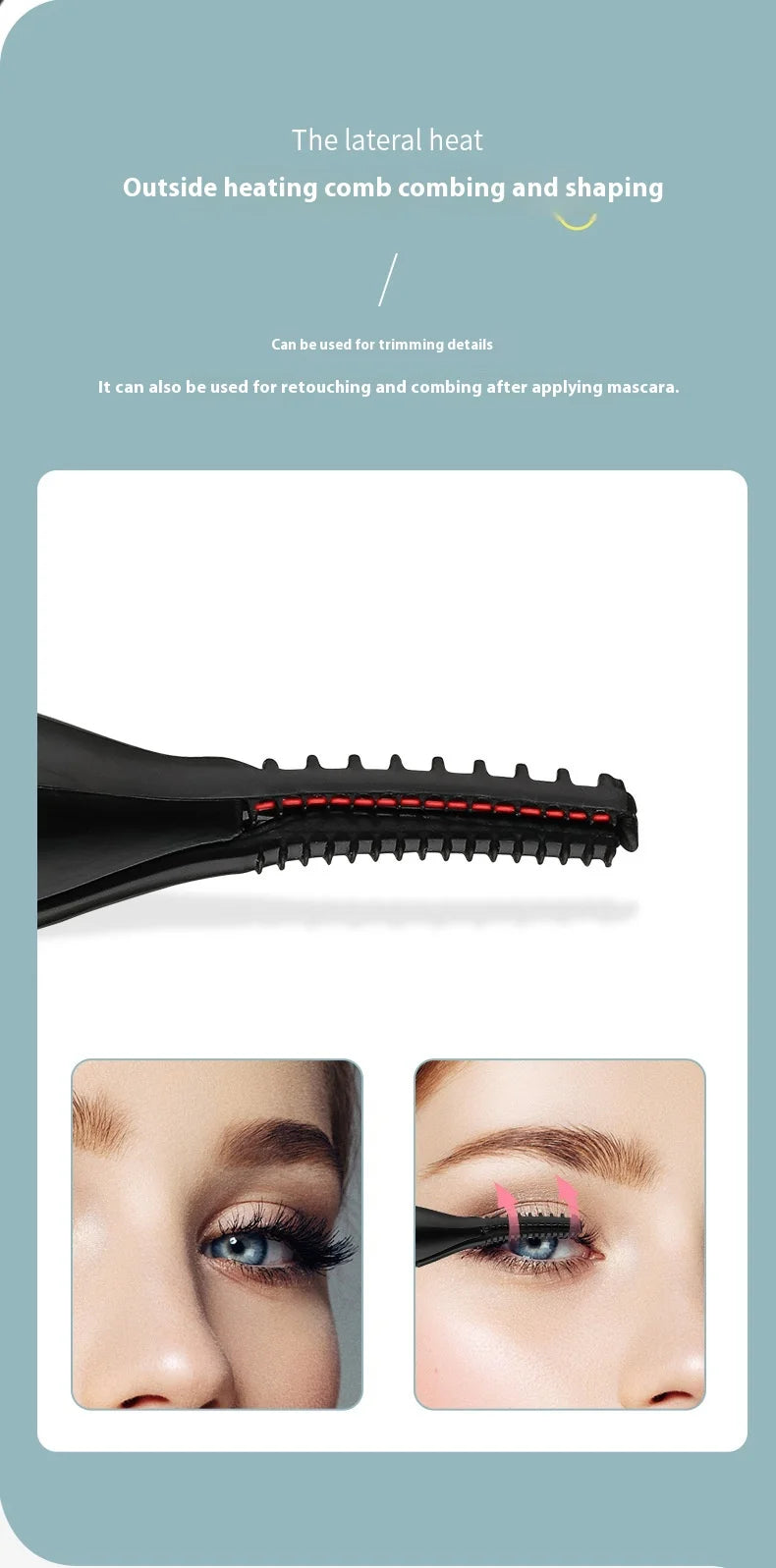 Portable 3 Temperature Mode Heated Eyelashes Curling Tool Electronic USB Natural Fake Eye Lash Curler Beauty Supplies