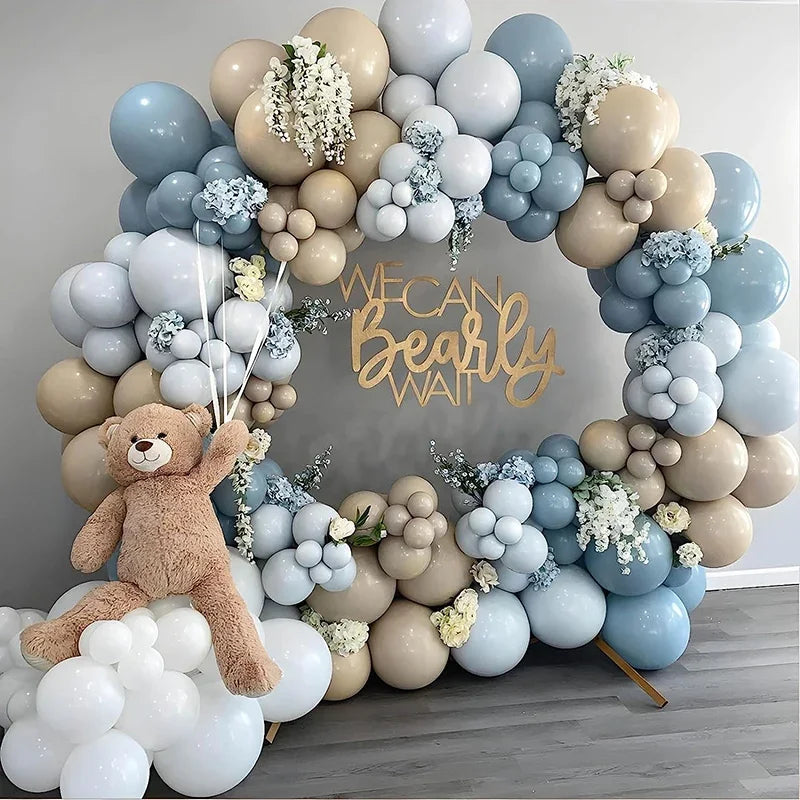 Macaron Dusty Blue Balloon Garland Arch Kit Happy Birthday Party Decoration Kids Boy Baby Shower Ballons Wedding Party Supplies