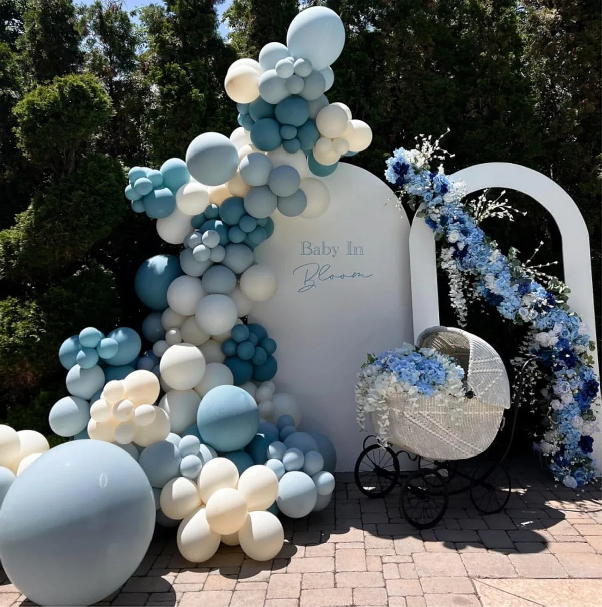 Macaron Dusty Blue Balloon Garland Arch Kit Happy Birthday Party Decoration Kids Boy Baby Shower Ballons Wedding Party Supplies