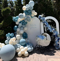 Macaron Dusty Blue Balloon Garland Arch Kit Happy Birthday Party Decoration Kids Boy Baby Shower Ballons Wedding Party Supplies