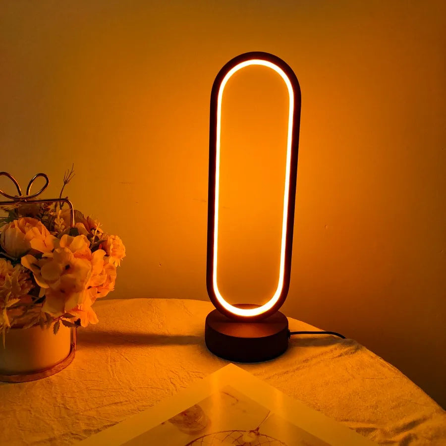 Bedroom Ring Lamp - Three-color Dimming Bedside LED Night Light