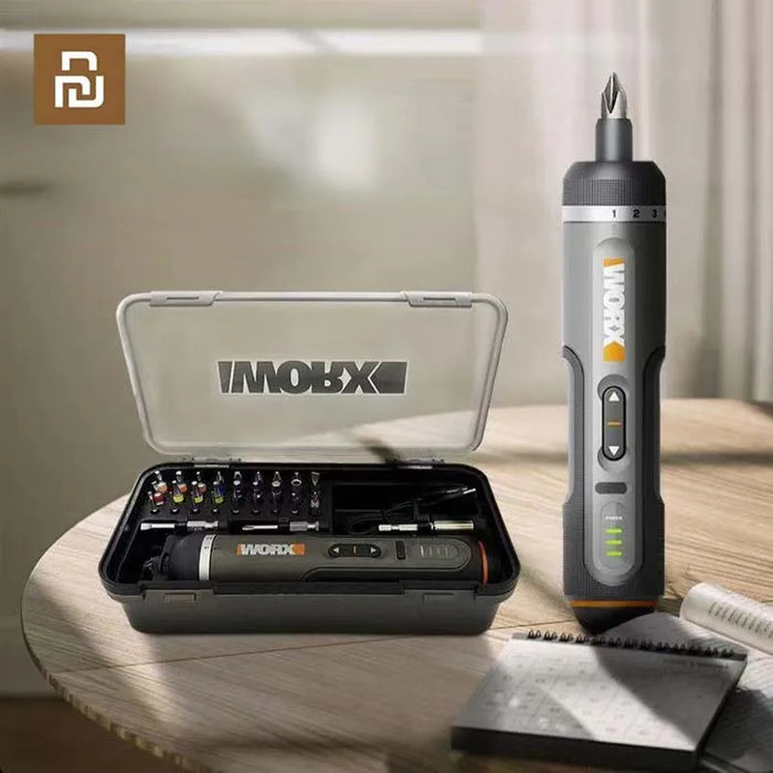 Worx 4V Electrical Screwdriver Sets WX242 Smart Cordless Electric Screwdrivers USB Rechargeable Handle 30 Bit Sets Power Tools