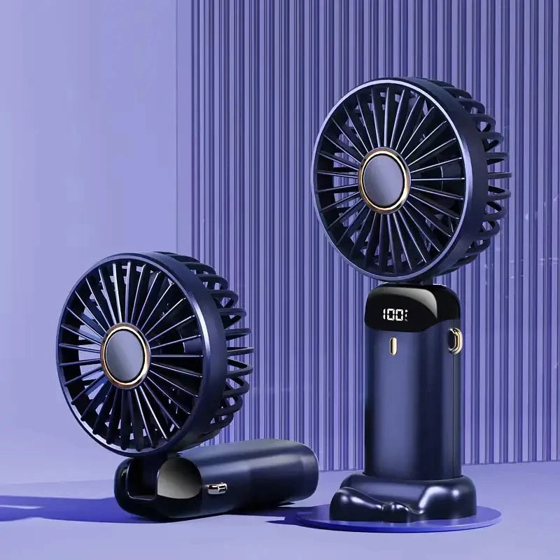 Portable Handheld Personal Rechargeable Fan LED Digital Display 90°Adjustable  Rechargeable Fan , 5 Speed Wind Mini Aromatherapy