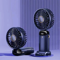 Portable Handheld Personal Rechargeable Fan LED Digital Display 90°Adjustable  Rechargeable Fan , 5 Speed Wind Mini Aromatherapy