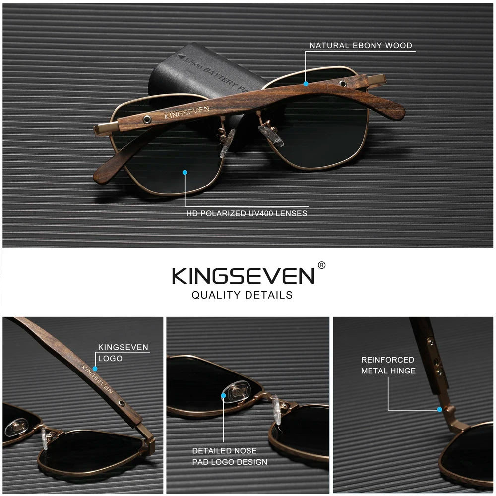 KINGSEVEN 2023 Fashion Polarized UV400 Sunglasses For Men Wood Optical Lenses For Women Protection Highquality Eyeglass Frames